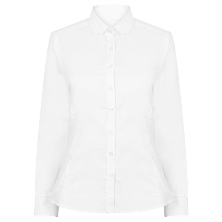 Women's modern long sleeve Oxford shirt White