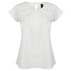 Women's pleat front short sleeve blouse White