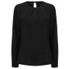 Women's pleat front long sleeve blouse Black