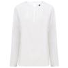 Women's pleat front long sleeve blouse White