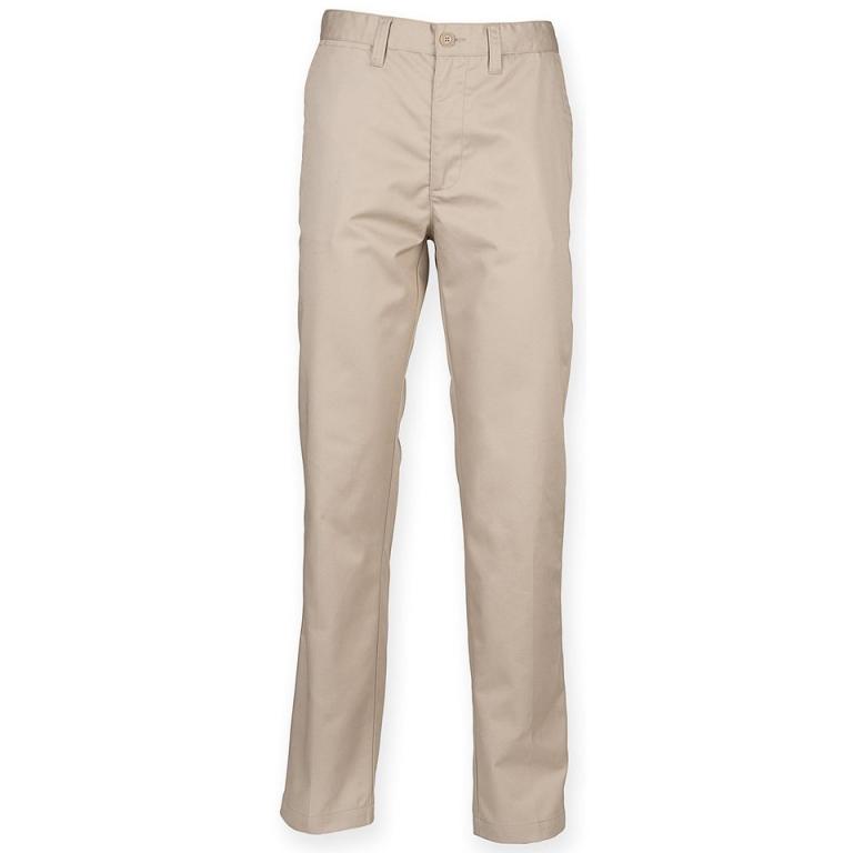 65/35 flat fronted chino trousers Stone