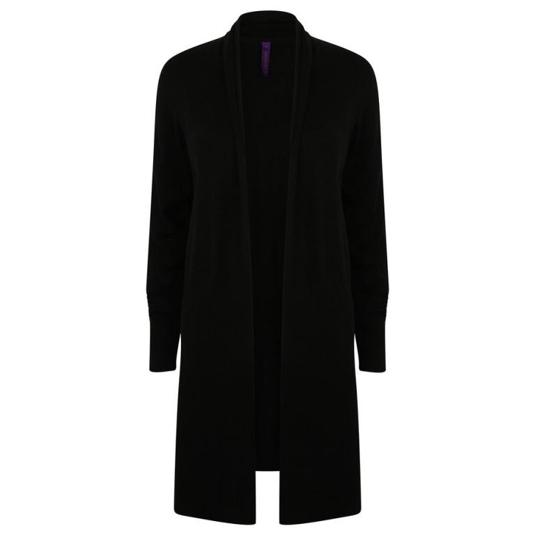 Women's longline open cardigan Black