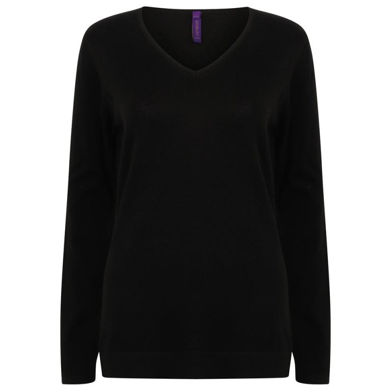 Women's 12 gauge v-neck jumper Black