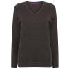 Women's 12 gauge v-neck jumper Grey Marl