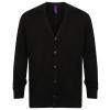 V-button cardigan Black