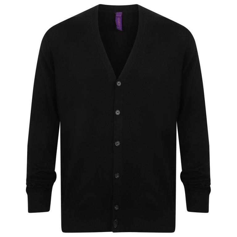 V-button cardigan Black