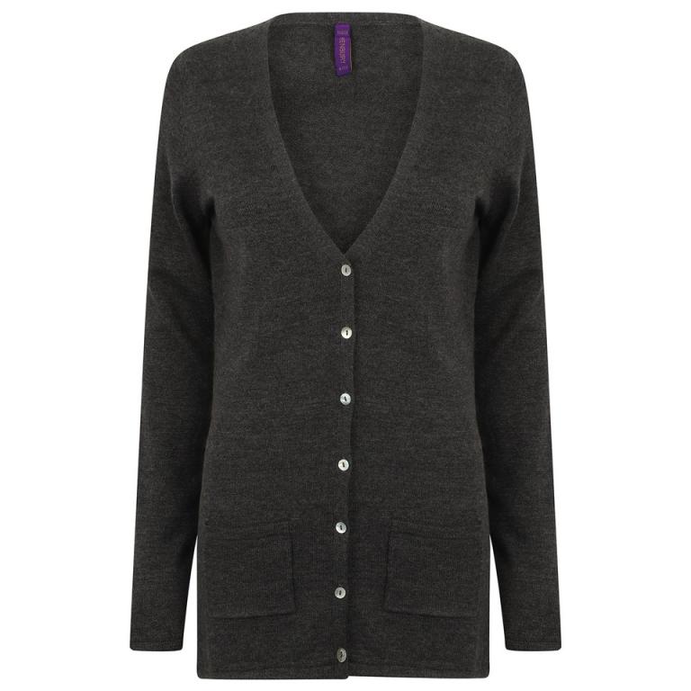 Women's v-button cardigan Grey Marl