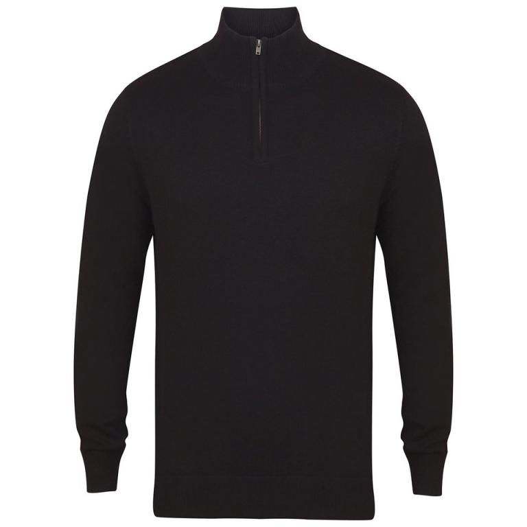 ¼ zip jumper Black