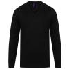 Cashmere touch acrylic v-neck jumper Black