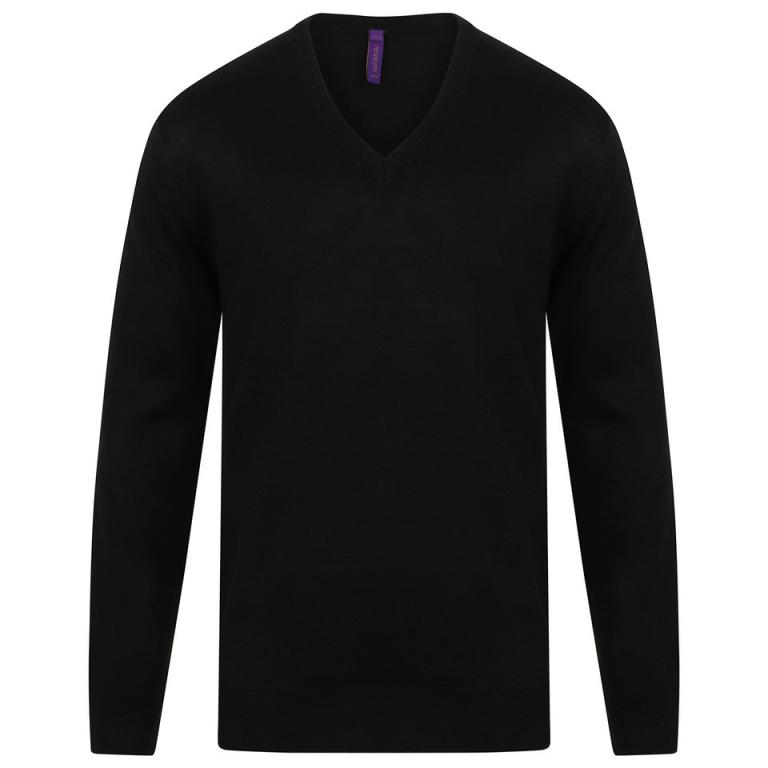 Cashmere touch acrylic v-neck jumper Black