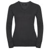 Women's v-neck knitted sweater Charcoal Marl