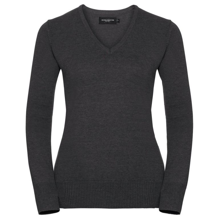 Women's v-neck knitted sweater Charcoal Marl