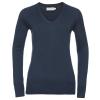 Women's v-neck knitted sweater French Navy