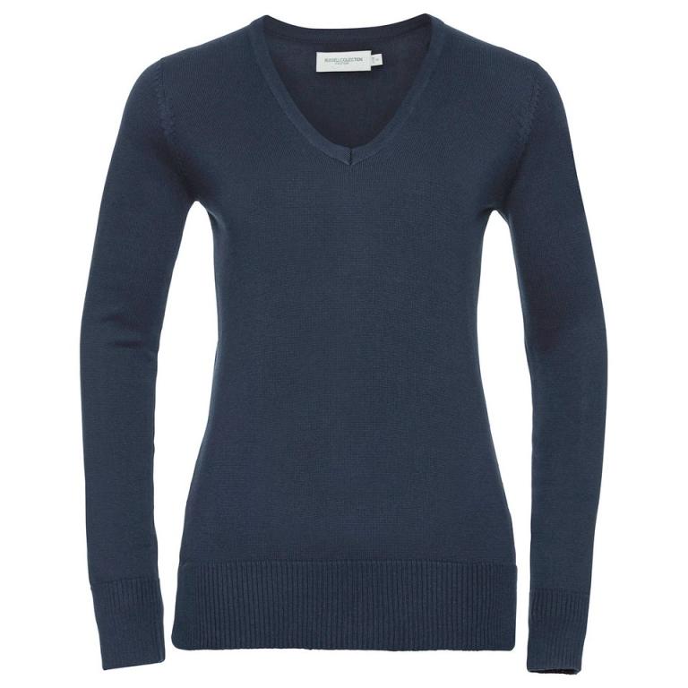 Women's v-neck knitted sweater French Navy