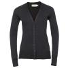 Women's v-neck knitted cardigan Charcoal Marl