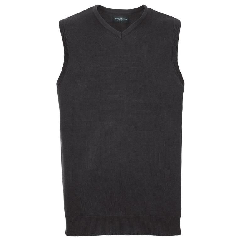 V-neck sleeveless knitted sweater Black