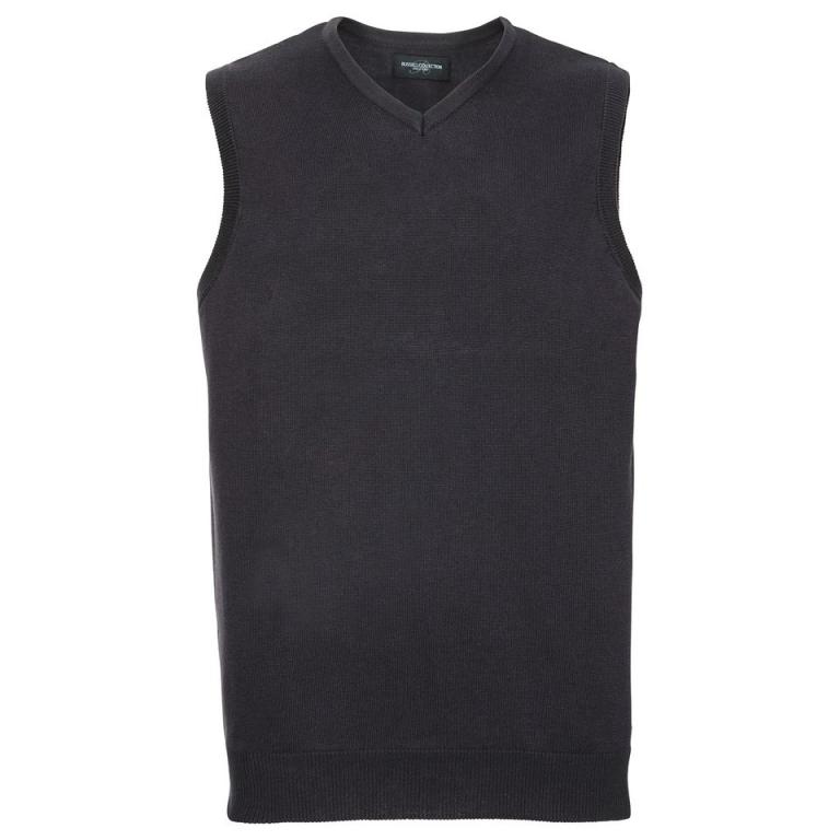 V-neck sleeveless knitted sweater Charcoal Marl