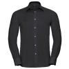 Long sleeve easycare tailored Oxford shirt Black