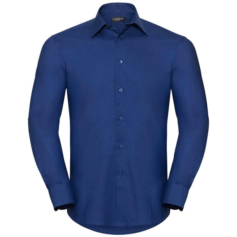 Long sleeve easycare tailored Oxford shirt Bright Royal