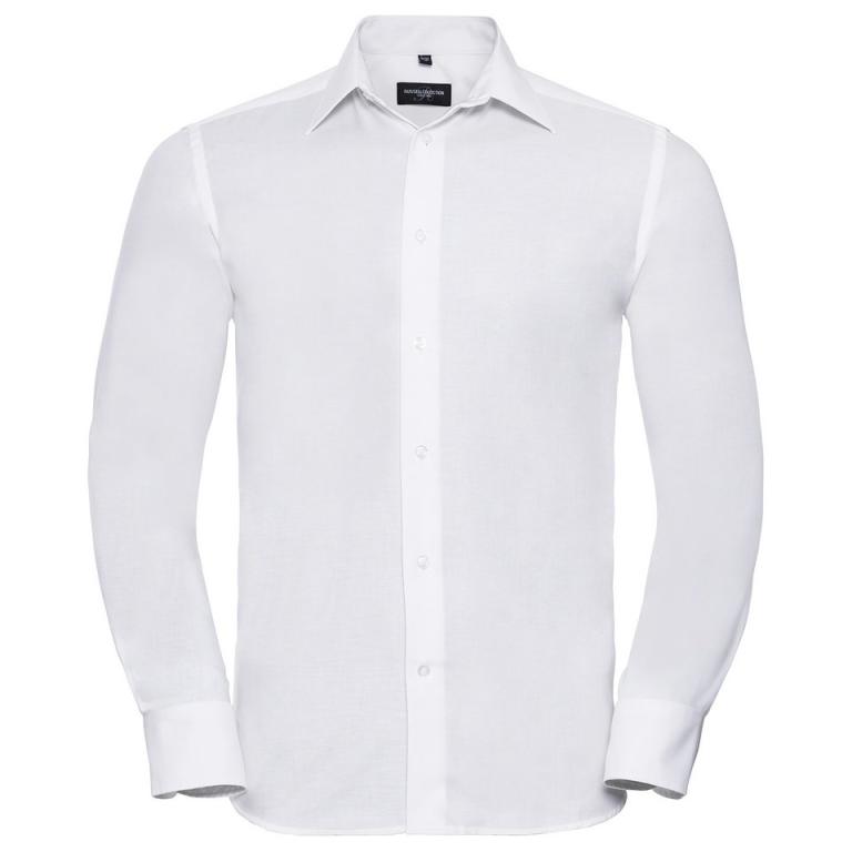 Long sleeve easycare tailored Oxford shirt White