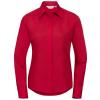 Women's long sleeve polycotton easycare fitted poplin shirt Classic Red