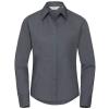 Women's long sleeve polycotton easycare fitted poplin shirt Convoy Grey