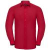 Long sleeve polycotton easycare fitted poplin shirt Classic Red