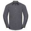 Long sleeve polycotton easycare fitted poplin shirt Convoy Grey