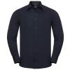 Long sleeve polycotton easycare fitted poplin shirt French Navy