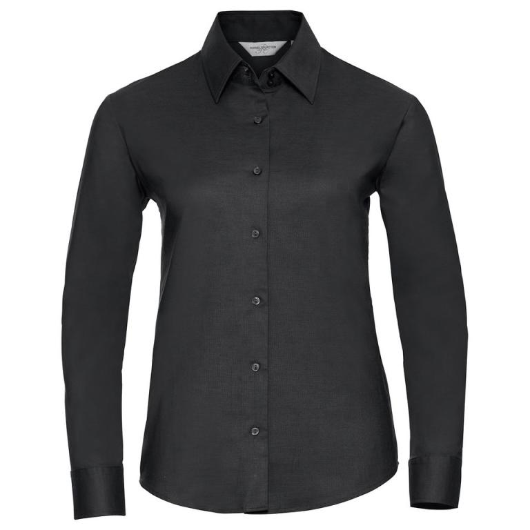 Women's long sleeve easycare Oxford shirt Black