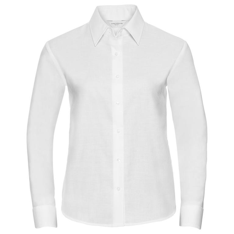 Women's long sleeve easycare Oxford shirt White