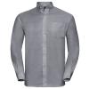 Long sleeve easycare Oxford shirt Silver