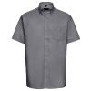 Short sleeve easycare Oxford shirt Silver