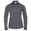 Women's long sleeve polycotton easycare poplin shirt Convoy Grey