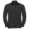 Long sleeve polycotton easycare poplin shirt Black