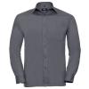 Long sleeve polycotton easycare poplin shirt Convoy Grey