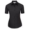 Women's short sleeve polycotton easycare poplin shirt Black