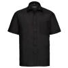 Short sleeve polycotton easycare poplin shirt Black