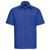 Short sleeve polycotton easycare poplin shirt Bright Royal