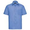 Short sleeve polycotton easycare poplin shirt Corporate Blue