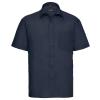 Short sleeve polycotton easycare poplin shirt French Navy