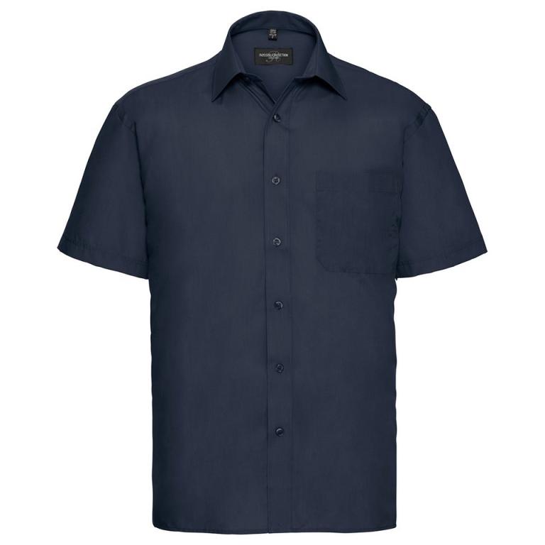 Short sleeve polycotton easycare poplin shirt French Navy