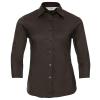 Women's ¾ sleeve easycare fitted shirt Chocolate