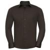 Long sleeve easycare fitted shirt Chocolate