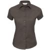 Women's short sleeve easycare fitted stretch shirt Chocolate