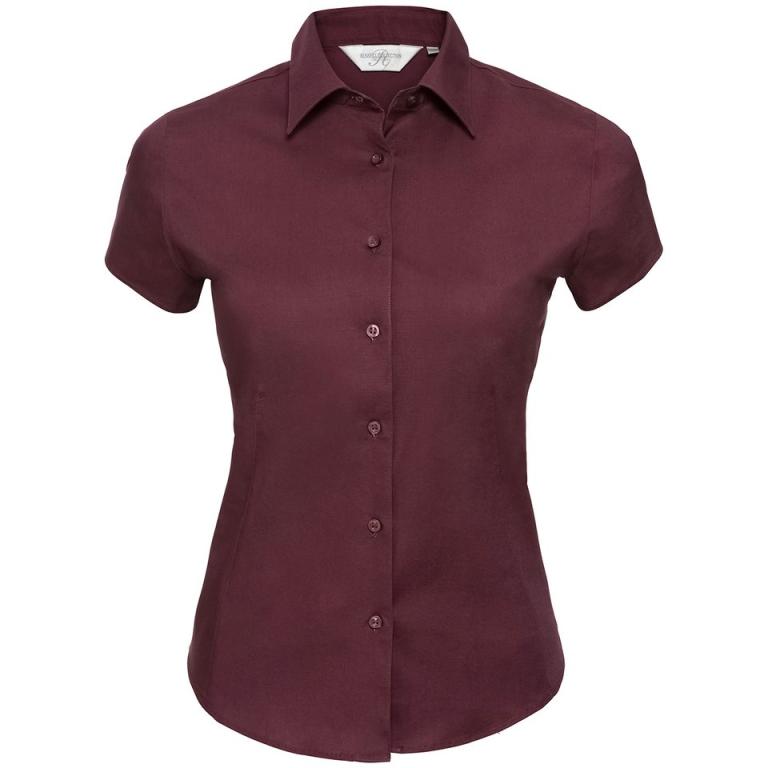 Women's short sleeve easycare fitted stretch shirt Port