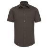 Short sleeve easycare fitted shirt Chocolate