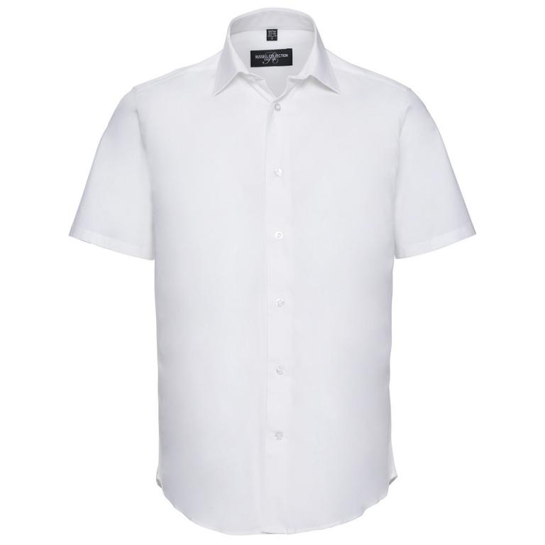 Short sleeve easycare fitted shirt White