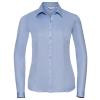 Women's long sleeve herringbone shirt Light Blue