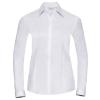 Women's long sleeve herringbone shirt White